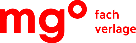 Logo der mgo fachverlage in rot mit Schriftzug